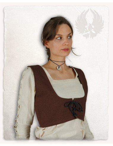 Middelalderlig overdel i brun bomuld model Annabelle