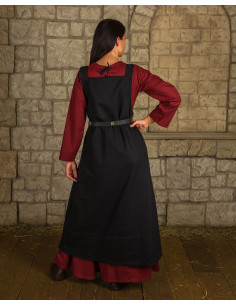 Kleid im Schürzenstil, Modell Lientje, schwarze Farbe 2