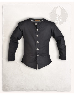Tilly Premium-Piratenweste aus Baumwolle, schwarze Farbe