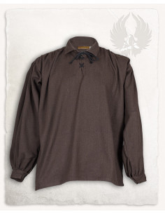 Camisa medieval de lazos modelo Jonathan, color marrón