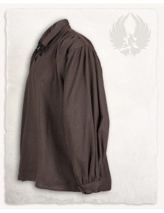 Camisa medieval de lazos modelo Jonathan, color marrón 2