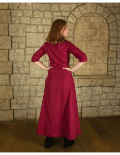Vestido medieval en algodón rojo modelo Irene 2