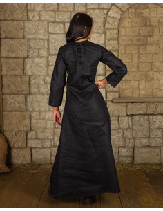 Innen mittelalterliche Tunika Modell Marita, schwarze Farbe 2