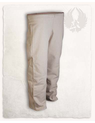 Middeleeuwse broek in creme katoen model Niko (128 cm.)