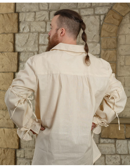 Camisa medieval en algodón crema...