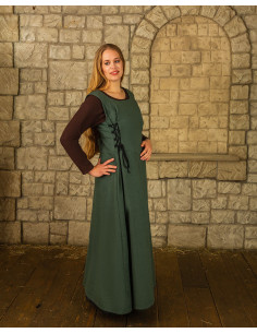Middeleeuwse jurk model Uma, groene kleur