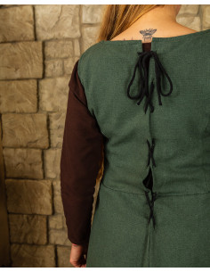 Middeleeuwse jurk model Uma, groene kleur 2