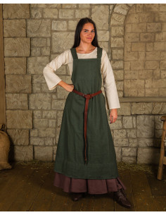 Kleid im Schürzenstil, Modell Lientje, grün