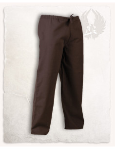 Middeleeuwse broek in bruin katoenen Kasimir model 2