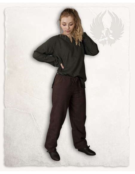 Middeleeuwse broek in bruin katoenen...