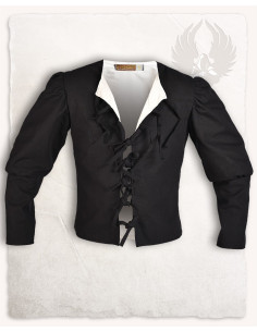 Mittelalterjacke Modell Rafael, schwarze Baumwolle