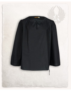 Camisa medieval modelo Rafael, algodón negro 2