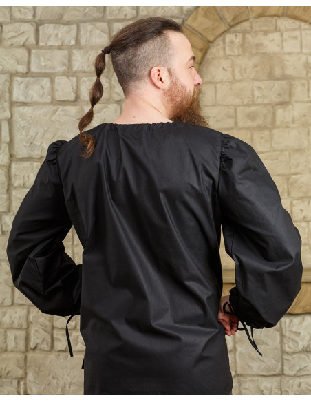 Middeleeuws hemd model Rafael, zwart...