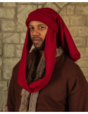 Gorro Medieval Rafael unisex en lana, color burdeos