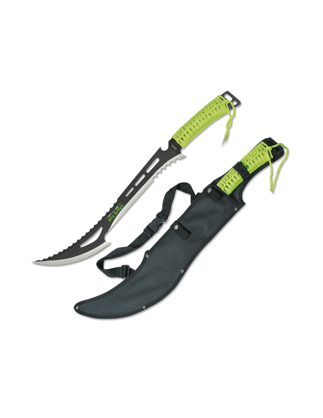 Machete Cortacañas Acero Inox. con Funda de Nylon Cuchillo Táctico  Supervivencia: 18,63 €