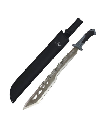 Machete Cortacañas Acero Inox. con Funda de Nylon Cuchillo Táctico