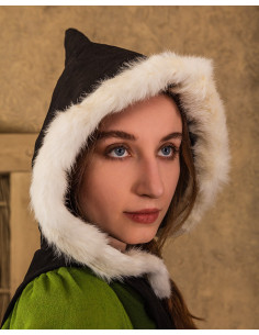 Mittelalterliches Kleid mit Kapuze Modell Freya, schwarze... 2