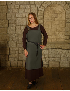 Boerenschort model Esther, kleur olijfgroen
