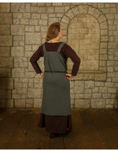Boerenschort model Esther, kleur olijfgroen 2