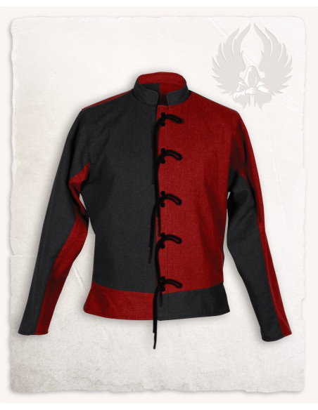 Chaqueta bicolor rojo-burdeos en algodón