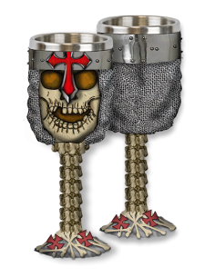 Templer-Kreuz-Totenkopfbecher, dekorativ (1 Stück)