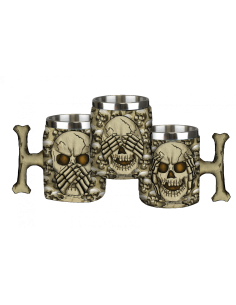 Taza tres calaveras, decorativa (1 unidad)