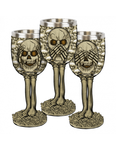 Copa tres calaveras, decorativa (1 unidad) ⚔️ Tienda-Medieval