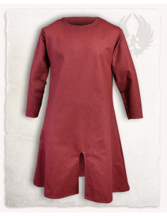 Túnica medieval larga en algodón burdeos modelo Wolfram 2