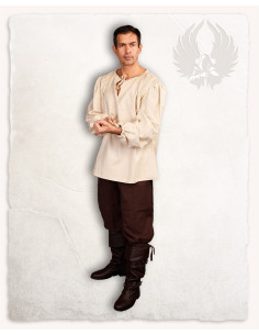 Camisa medieval modelo Rafael, algodón crema 2