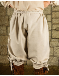 Mittelalterliche Baumwollhose Modell Ketill, naturweiß
