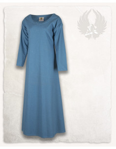 Vestido medieval en algodón azul claro modelo Lenora 2