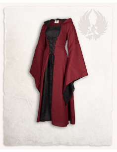 Vestido medieval burdeos-negro modelo Ophelia