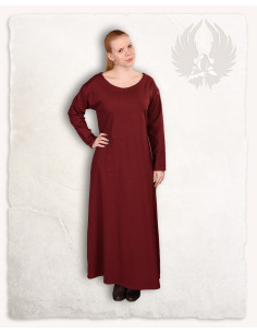 Mittelalterliche Tunika für Damen aus burgunderfarbener...