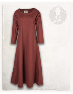 Túnica medieval de mujer en algodón burdeos modelo Lenora 2