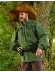 Camisa medieval de lazos modelo Ansgar, color verde 2