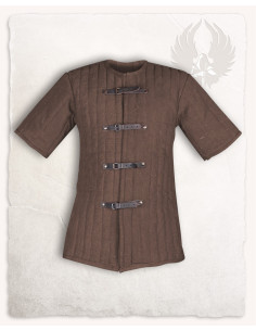 Kortærmet brun middelaldergambeson model Gustav 2