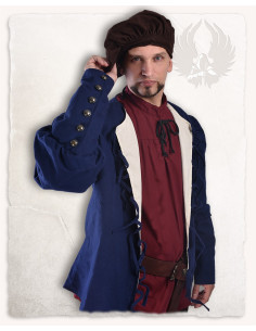 Mittelalterjacke Modell Rafael, blaue Baumwolle 2