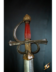 Espada rapiera de látex modelo Rillet empuñadura roja (LARP) 2