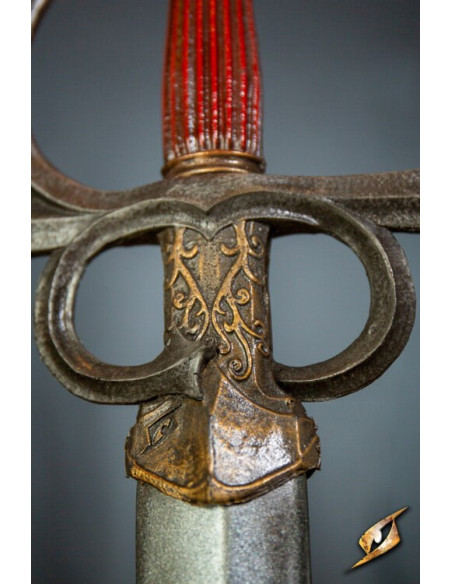 Rillet latex rapierzwaard rood gevest...