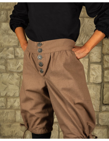 sengetøj Føderale involveret Tilly Cotton Capri Bukser, Sandbrune ⚔️ Tienda Medieval Størrelse L