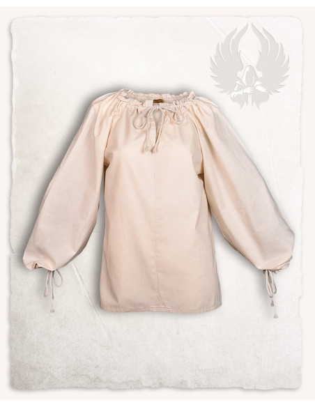 Blusa medieval en algodón blanco...