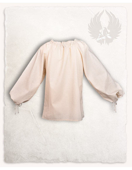 Blusa medieval en algodón blanco...
