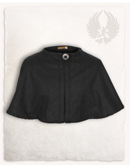 Middeleeuwse cape in zwart wol model...