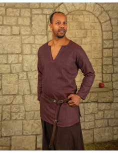 Viking tuniek visgraatpatroon model Tronde, bordeaux