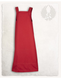 Kleid im Schürzenstil, Modell Lientje, rote Farbe 2