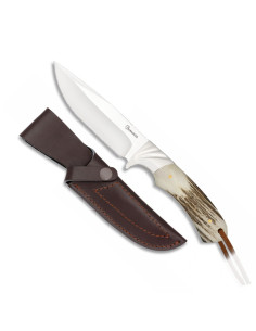 Albainox jagtkniv hjorteskaft