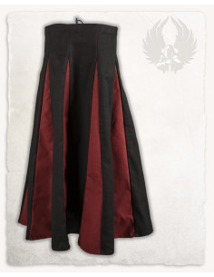 Falda medieval bicolor modelo Isabell (negro-burdeos)