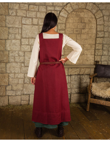 Kjole i forklædestil, model Lientje, bordeaux ⚔️ Medieval