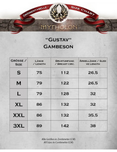 Sort kortærmet middelaldergambeson model Gustav 2