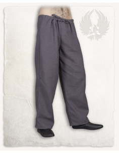 Mittelalterliche Hose aus grauer Baumwolle, Modell Kasimir
